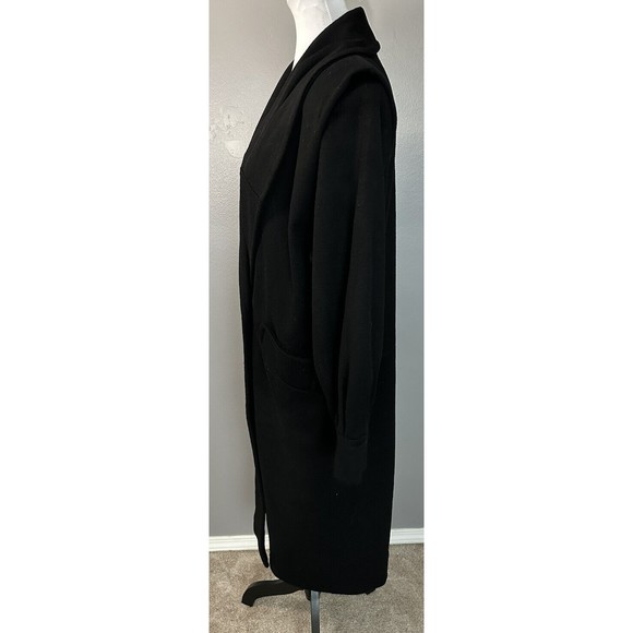 CAROL HORN VTG 100% Wool Black OverCoat Shawl Collar Lined Long Jacket Sz 10 EUC - Picture 3 of 8